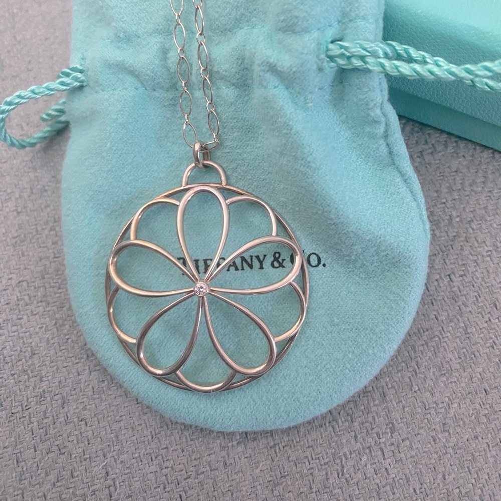Tiffany & Co. limited edition circle pendant. 18” chain. Sterling silver.